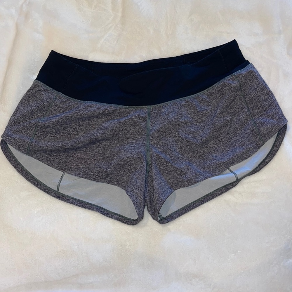 Lululemon “Speed Up” lr 2.5 inch lined shorts in heathered multi